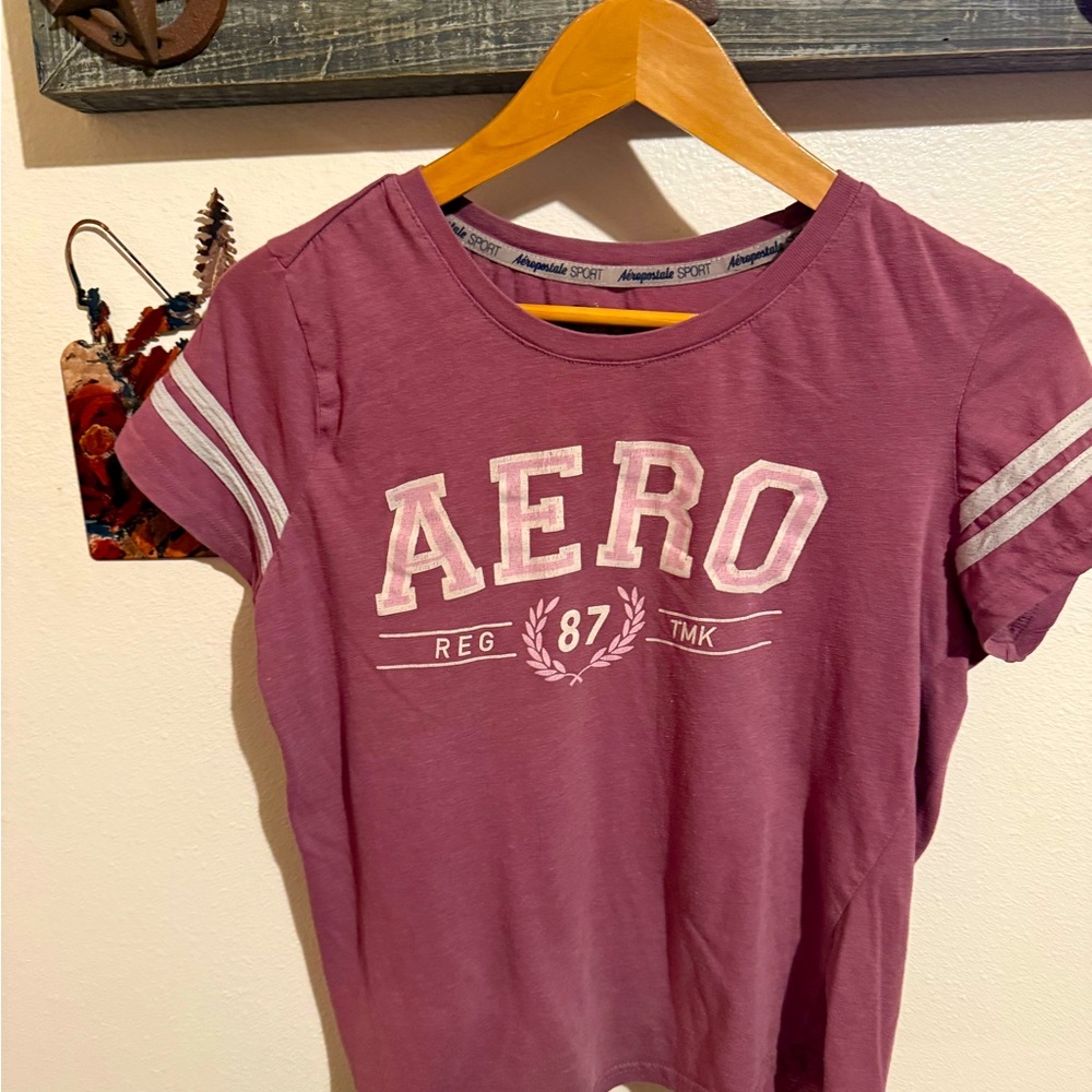 Aeropostale vintage Adults light Purple Graphic T-Shirt size Large A87 style